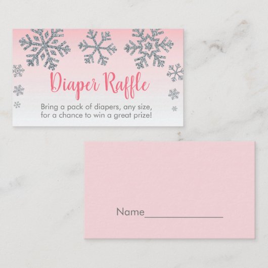 Snowflake roze & zilver Raffle Tickets (Voorkant / Achterkant)