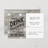 Snowflake RSVP Time to Drink Champagne (Voorkant / Achterkant)