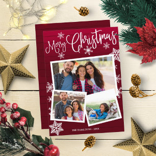 Snowflake Rustic 3 foto's voor fijne kerst Kaart