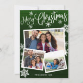 Snowflake Rustic 3 foto's voor fijne kerst Kaart (Voorkant)