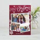 Snowflake Rustic 3 foto's voor fijne kerst Kaart (Staand voorkant)