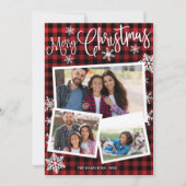 Snowflake Rustic 3 foto's voor fijne kerst Kaart (Voorkant)