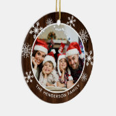 Snowflake Rustic Wood Geweldige tijd van het Jaar Keramisch Ornament (Rechts)