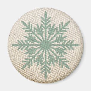 Snowflake rustige geborduurde winterse vintage magneet