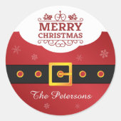 Snowflake Santa Claus Suit Belt Ronde Sticker (Voorkant)
