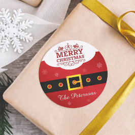 Snowflake Santa Claus Suit Belt Ronde Sticker