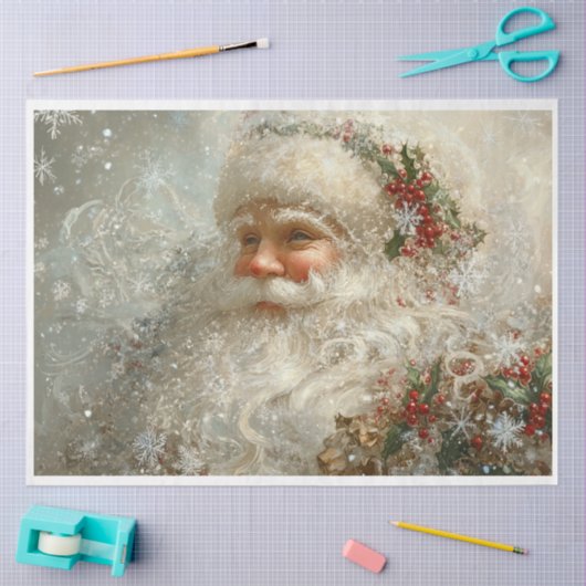 Snowflake Santa Tissuepapier (Craft)