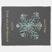 Snowflake script grijs goud blauwgroen eenvoudig m fleece deken (Voorkant (Horizontaal))