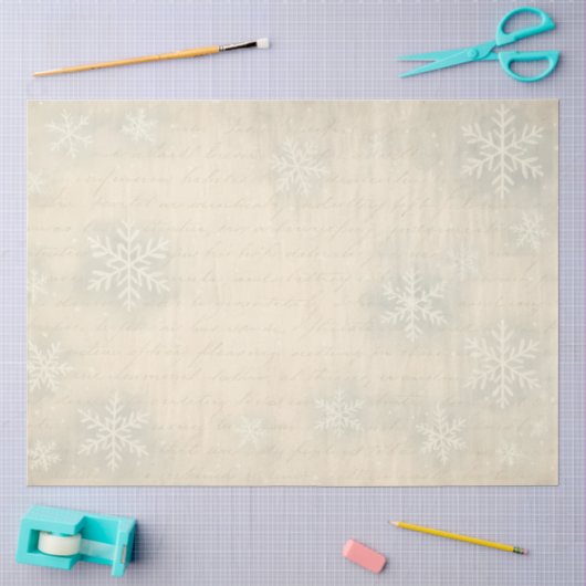 Snowflake Script Winter Decoupage Papier (Craft)