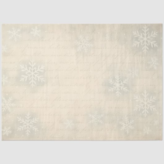  Snowflake Script Winter Decoupage Papier (Voorkant)