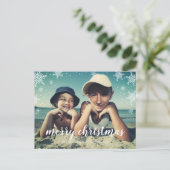 Snowflake Season Kerstfeestdag Foto Briefkaart (Staand voorkant)