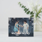 Snowflake Season Kerstfeestdag Foto Briefkaart (Staand voorkant)