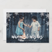 Snowflake Season Kerstfeestdag Foto Feestdagenkaart (Voorkant)