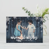 Snowflake Season Kerstfeestdag Foto Feestdagenkaart (Staand voorkant)