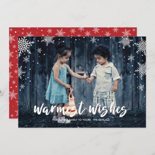 Snowflake Season Kerstfeestdag Foto Feestdagenkaart (Voorkant / Achterkant)