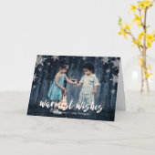 Snowflake Season Kerstfeestdag Foto gevolgd Kaart (Gele Bloem)