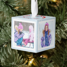 Snowflake Season's Greetings Foto Cube