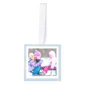 Snowflake Season's Greetings Foto Cube Kubus Ornament (Voorkant)