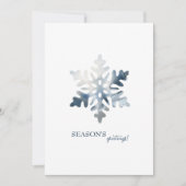 Snowflake Season's groet Simple Icy Blue Feestdagenkaart (Voorkant)
