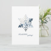 Snowflake Season's groet Simple Icy Blue Feestdagenkaart (Staand voorkant)