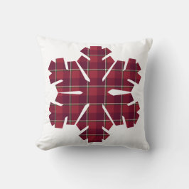 Snowflake Shaped Plaid Red Burgundy Kussen