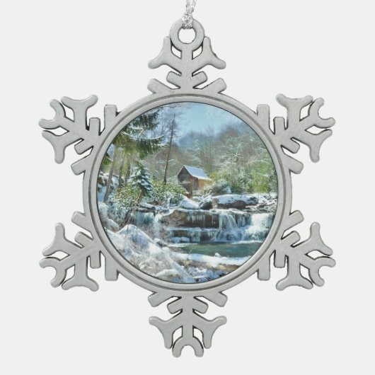 Snowflake-sierbloem met afbeelding van Glade Creek Tin Sneeuwvlok Ornament (Voorkant)