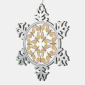 Snowflake sierbloemen met roze hewkmoten tin sneeuwvlok ornament (Rechts)