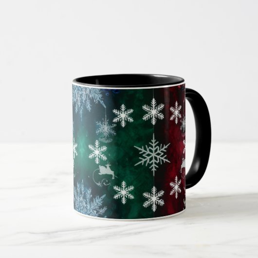 Snowflake Silhouettes Combo Christmas Mug Mok (Voorkant rechts)