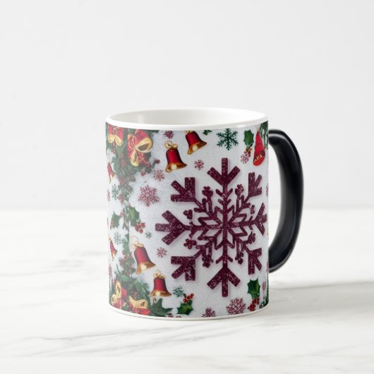 Snowflake Silhouettes Pattern Rustic Christmas Magische Mok (Voorkant rechts)
