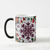 Snowflake Silhouettes Pattern Rustic Christmas Magische Mok (Links)