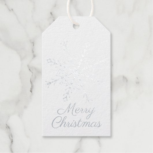 Snowflake Silver Cadeaulabels (Voorkant)