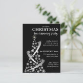 Snowflake & Silver Ribbon-kerstboom uitnodigen Kaart (Staand voorkant)