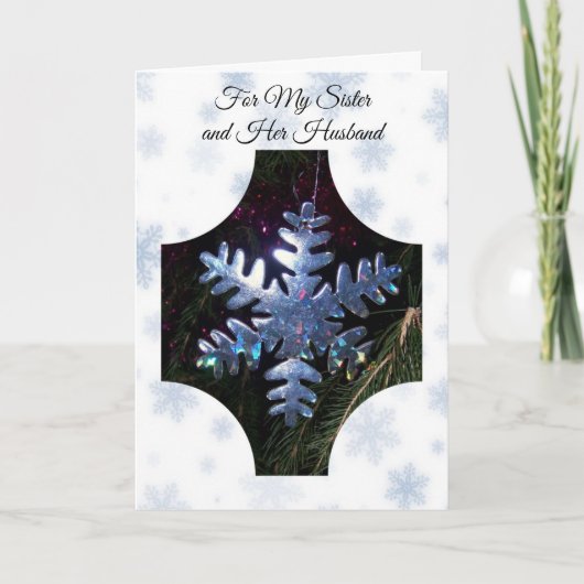 Snowflake Sister en Brother-in-Law Kerstmis Feestdagen Kaart (Voorkant)