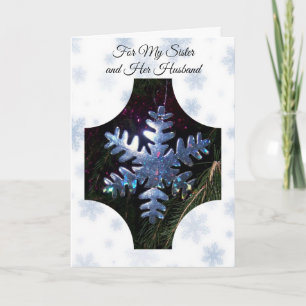 Snowflake Sister en Brother-in-Law Kerstmis Feestdagen Kaart