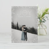 Snowflake Sketch Lijst White Holiday Card Feestdagenkaart (Staand voorkant)