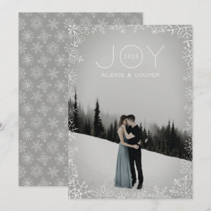 Snowflake Sketch Lijst White Holiday Card Feestdagenkaart