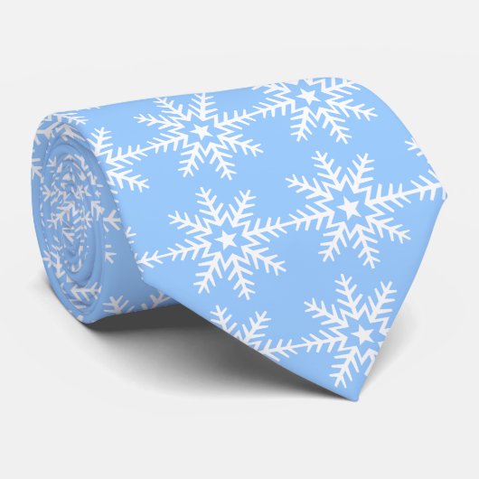 Snowflake Sky Blue Stropdas (Opgerold)
