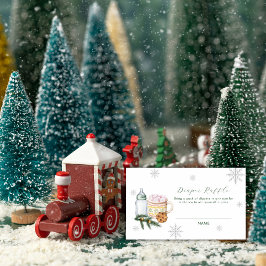 Snowflake S'more Cookie Diaper Raffle Baby Shower  Informatiekaartje