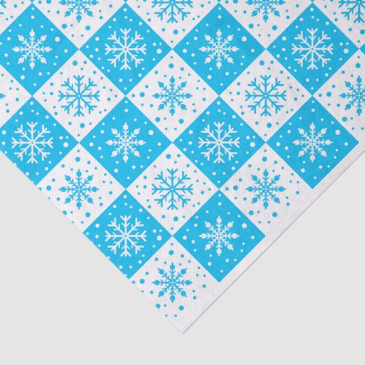 Snowflake & sneeuwpatroon (blauw) tissuepapier (Detail)
