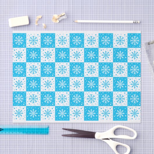 Snowflake & sneeuwpatroon (blauw) tissuepapier (Craft)