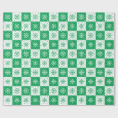 Snowflake & sneeuwpatroon (groen) cadeaupapier (Vlak)