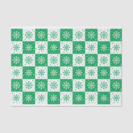 Snowflake & sneeuwpatroon (groen) tissuepapier