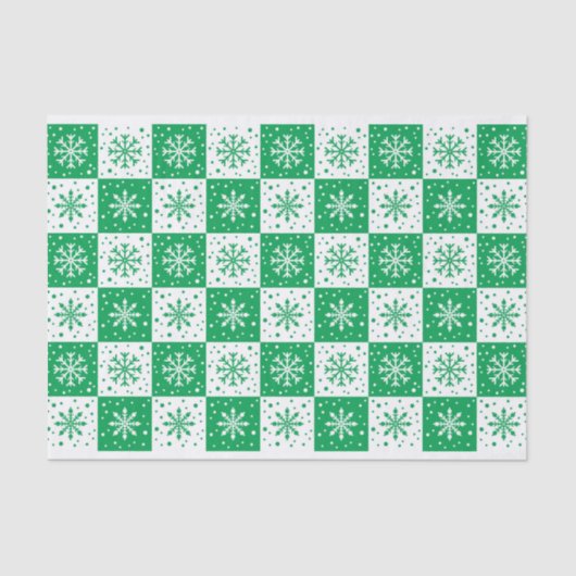Snowflake & sneeuwpatroon (groen) tissuepapier (Voorkant)