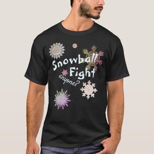 Snowflake "Snowball Fight", bevroren (Donker) T-shirt (Voorkant)