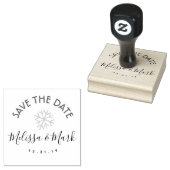 Snowflake Snowglobe Winter Save the Date Rubberstempel (Gestempeld)