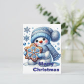 Snowflake Snowman Christmas Kaart (Staand voorkant)