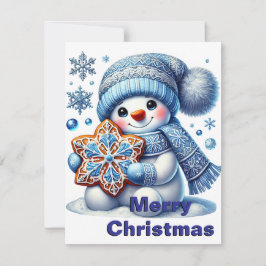 Snowflake Snowman Christmas Kaart