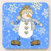 Snowflake Snowman Kerstmis Onderzetter (Voorkant)