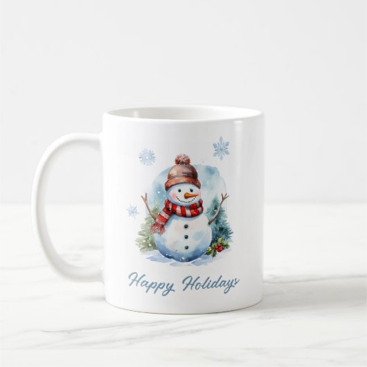 Snowflake Snowman Mug – Custom Winter Gift Koffiemok (Links)