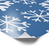 Snowflake Snowstorm met Sky Blue Background Foto Afdruk (Hoek)